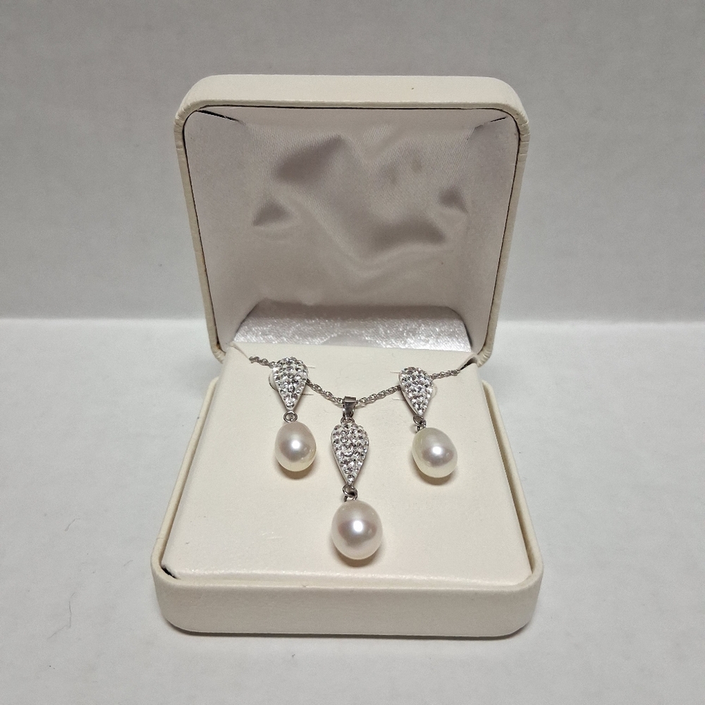 925 Sterling Silver Necklace And Earings